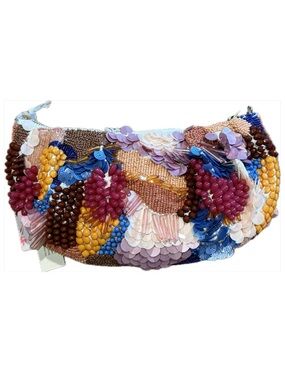 Made in India Embellished Multicolor Floral Beaded Bag